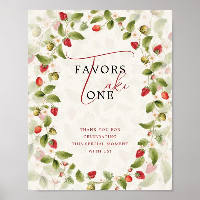 WILD STRAW BERRY SWEET BABY SHOWER SIGN POSTER (Framsidan)