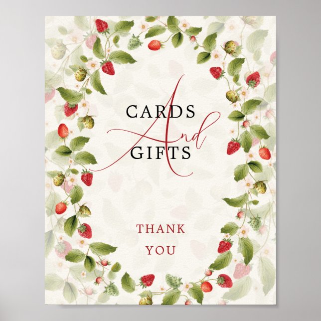 WILD STRAW BERRY SWEET BABY SHOWER SIGN POSTER (Framsidan)