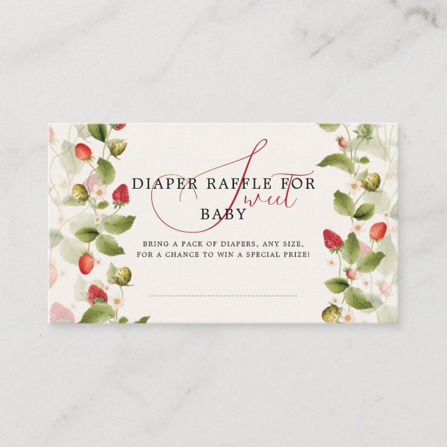 WILD STRAWBERRY SWEET BABY SHOWER TILLÄGGSKORT (Framsida)