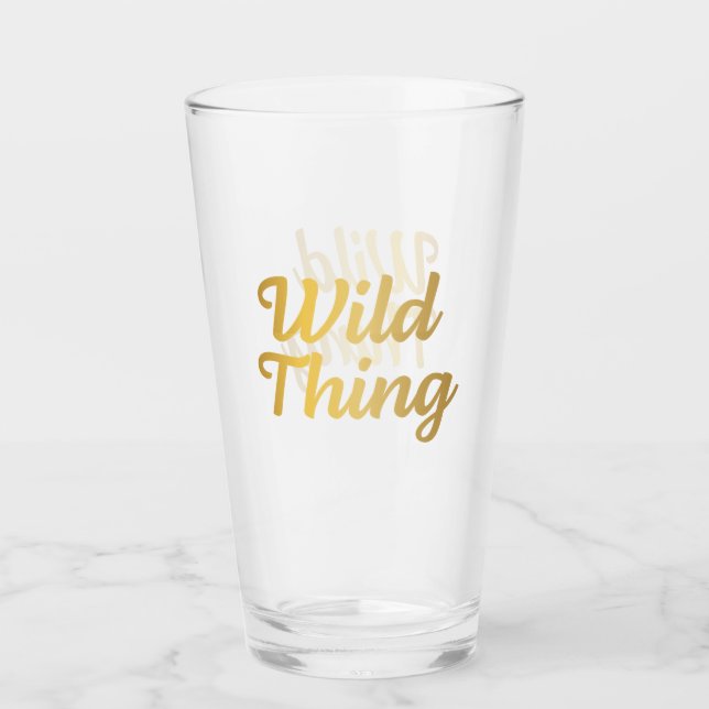Wild Thing Guld Typografi Pint Glaskopp (Framsida)