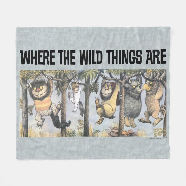 Wild Things and Max Swinging From Trees Fleecefilt (Framsidan (Horisontell))