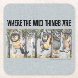 Wild Things and Max Swinging From Trees Underlägg Papper Kvadrat