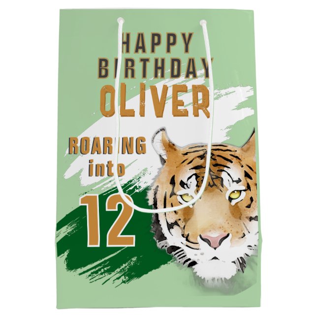 Wild Tiger Head Watercolor Birthday  (Baksidan)