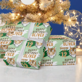 Wild Tiger Head Watercolor Birthday  Presentpapper