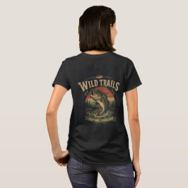 Wild Trails Retro Bass Fiskeäventyr T Shirt