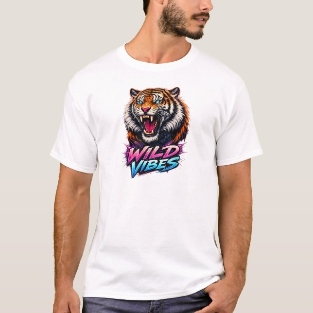 Wild Vibes Neon Tiger T-Shirt blir (Framsida)