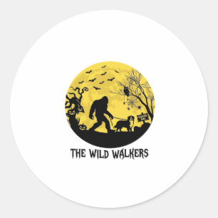 Wild Walkers Bigfoot Gående Bernese Halloween Hau Runt Klistermärke