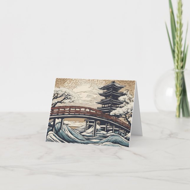 Wild water met brug helgkort (Framsida)