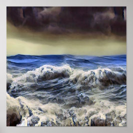 Wild waves at the ocean - Poster