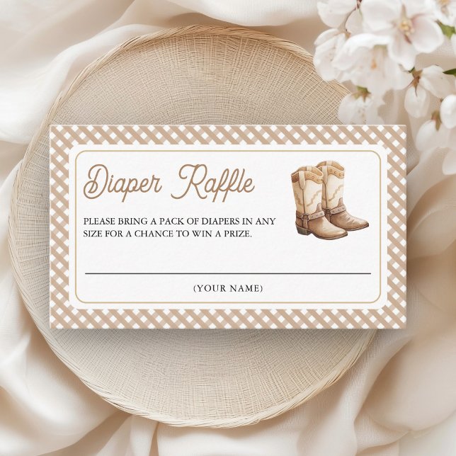 Wild West Cowboy Boots Baby Shower Diaper Raffle Tilläggskort (Skapare uppladdad)