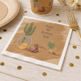 Wild West Cowboy Desert Cactus Birthday Pappersservett