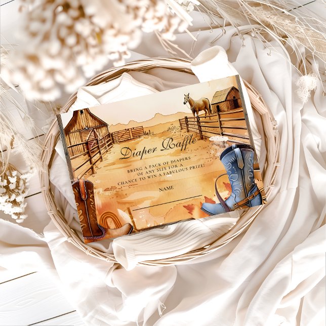 Wild West Cowboy Diapper Raffle Tilläggskort (Skapare uppladdad)