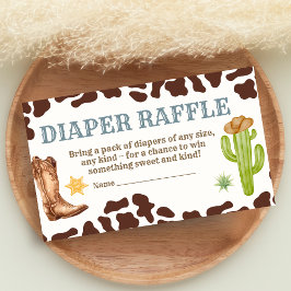 Wild West Cowboy Rodeo Baby Shower Diaper Raffle Tilläggskort