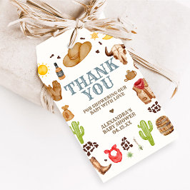 Wild West Cowboy Rodeo Baby Shower Favor Tags Presentetikett