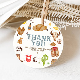 Wild West Cowboy Rodeo Baby Shower Gåvor Etiketter