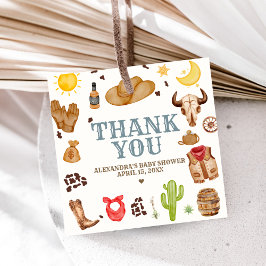 Wild West Cowboy Rodeo Baby Shower Gåvor Etiketter