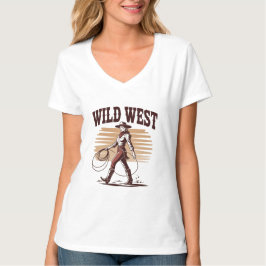 Wild West Cowgirl – Retro T Shirt