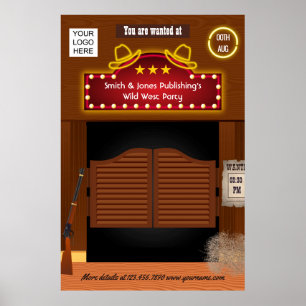 Wild West företagsfunktion lägg till logotyp Poster
