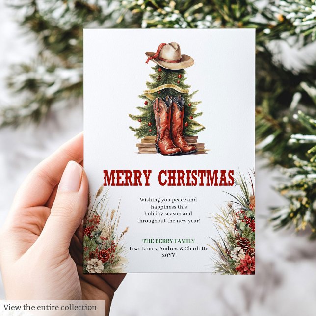 Wild West julhälsningskort utskrivbart  Julkort (Wild West Christmas greeting card download

)