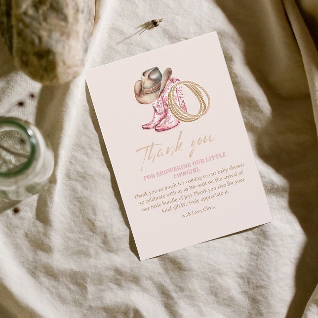 Wild West Little Cowgirl Baby Girl shower Tack Kort (Skapare uppladdad)