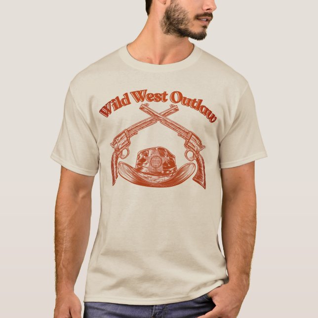 "Wild West Outlaw " T Shirt (Framsida)