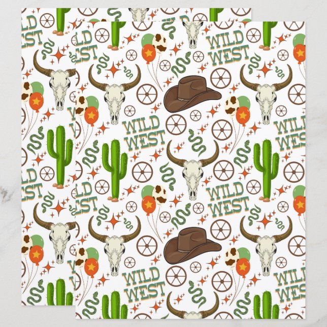Wild West Scrapbook Paper (Fram/baksida)