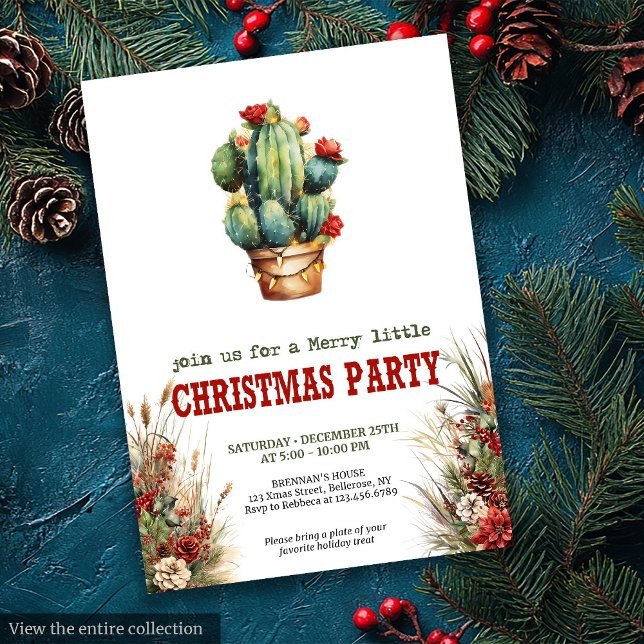 Wild West-typografi julfest digital   Inbjudningar (Wild West typography Christmas party digital invite

)