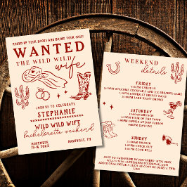 Wild Wild Wife 3-Day Itinerary Bachelorette Party  Inbjudningar