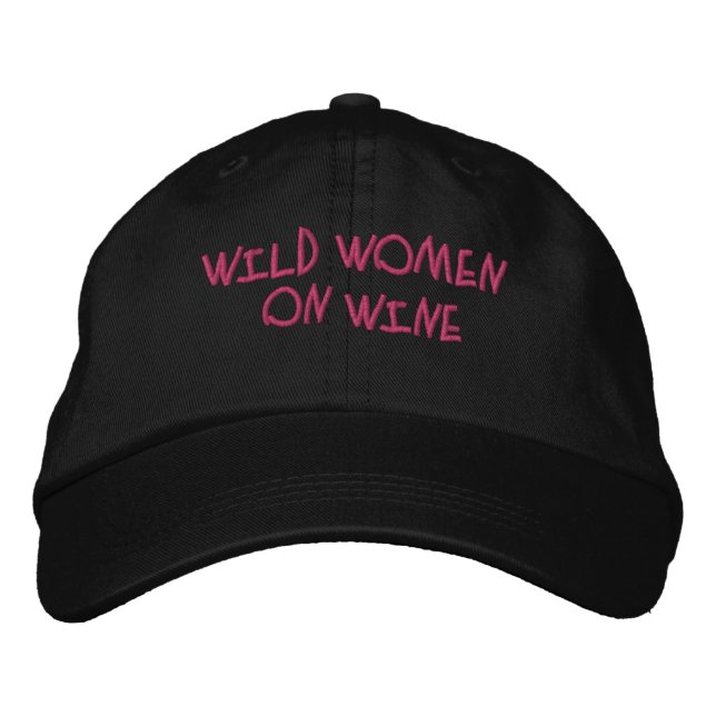 Wild Women on Wine Embroidered Hat Broderad Keps (Framsida)