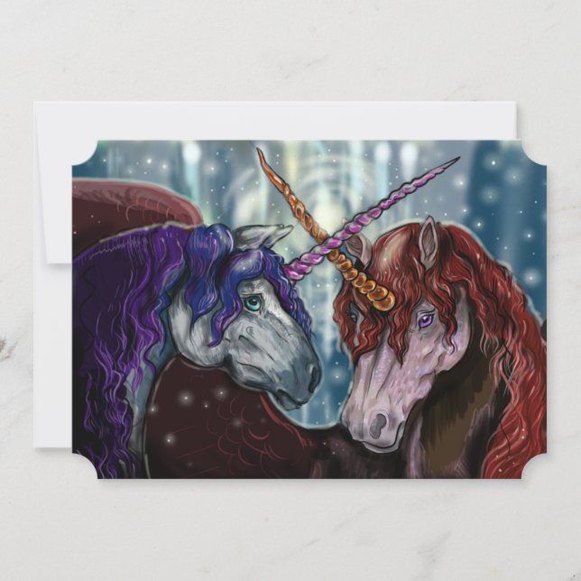 Wildberry Unicorns Inbjudningar (Framsida)