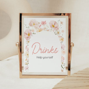 Wildblomarch Baby i Bloom Baby Shower Drinks Poster