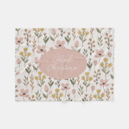 WildblomBaby Blanket Personlig Nursery Fleecefilt