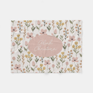 WildblomBaby Blanket Personlig Nursery Fleecefilt