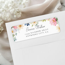 WildblomBaby Shower Adress Returadress Etikett