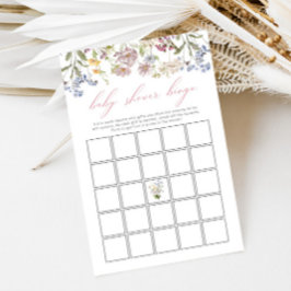 WildblomBaby Shower Bingo Blommigt Rosa Girl