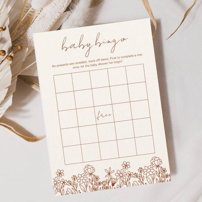 WildblomBaby Shower Bingo Boho Garden Game Inbjudningar (Skapare uppladdad)