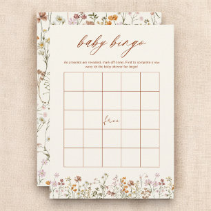 WildblomBaby Shower Bingo Boho Garden Game Inbjudningar