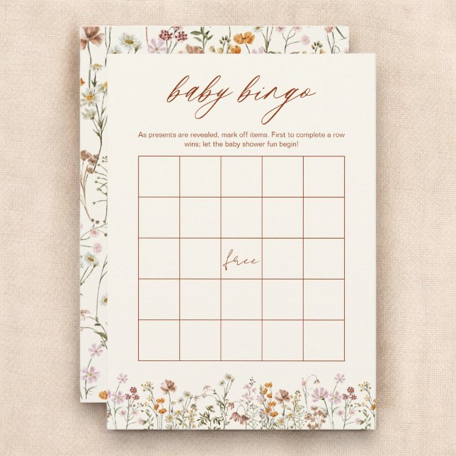 WildblomBaby Shower Bingo Boho Garden Game Inbjudningar (Skapare uppladdad)