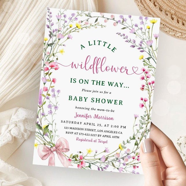 WildblomBaby Shower Boho Little Wildblomma Inbjudningar (Skapare uppladdad)