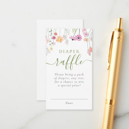 WildblomBaby Shower Diaper Raffle Biljett Tilläggskort