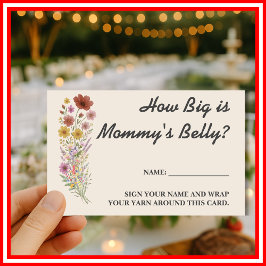 WildblomBaby Shower HOW BIG IS MAMMA BELLY Tilläggskort