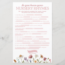 WildblomBaby Shower Nursery Rhyme Game