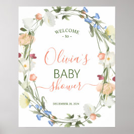 WildblomBaby Shower WELCOME-tecken Poster