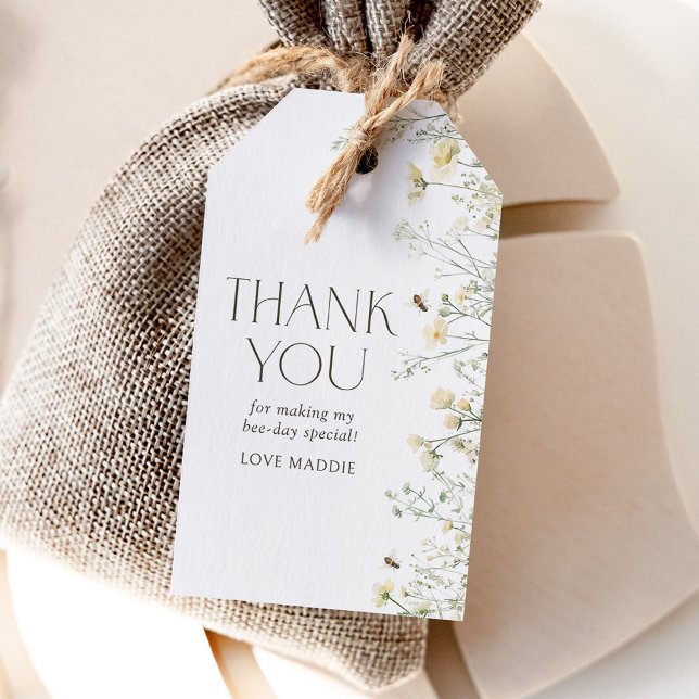 WildblomBee Birthday Presentetikett (Skapare uppladdad)