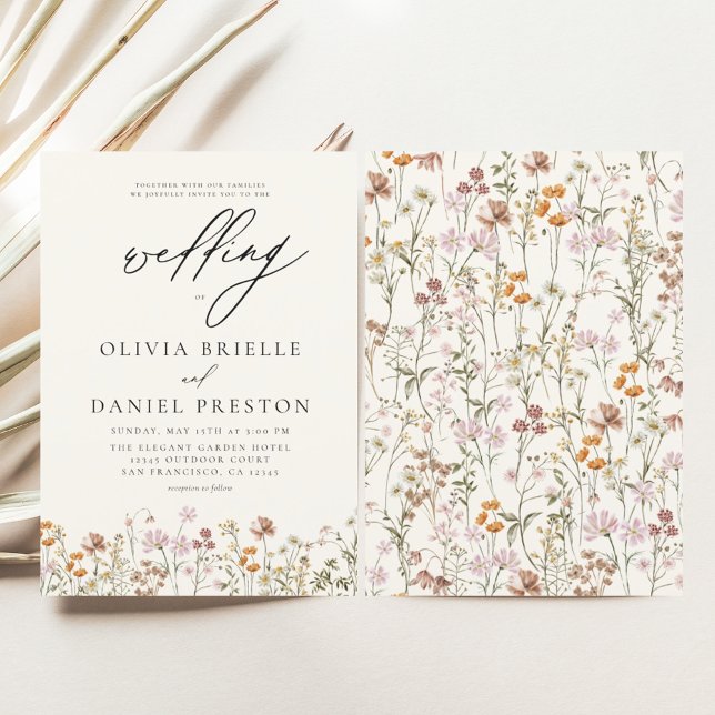 WildblomBeige Boho Garden Wedding Inbjudningar (Skapare uppladdad)