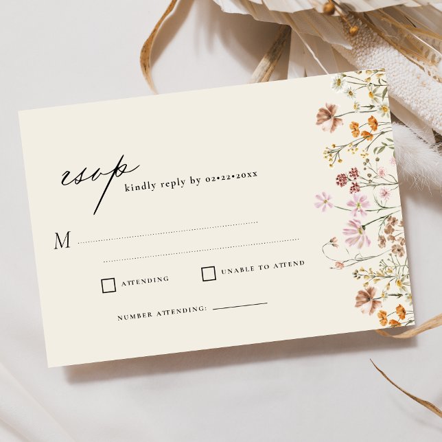WildblomBeige Boho Garden Wedding OSA Inbjudningar (Skapare uppladdad)
