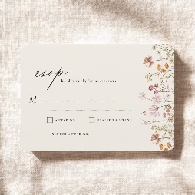 WildblomBeige Boho Garden Wedding OSA Inbjudningar (Skapare uppladdad)