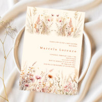 Wildblombeige kräm rosa boho Baby Shower