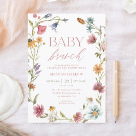 WildblomBlommigt Baby Brunch Inbjudningar