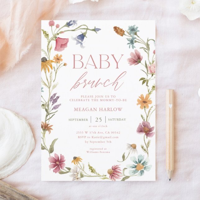 WildblomBlommigt Baby Brunch Inbjudningar (Skapare uppladdad)